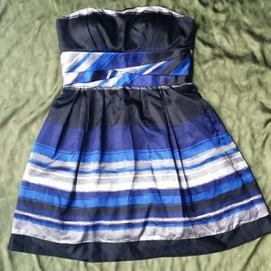 silky strapless cocktail dress